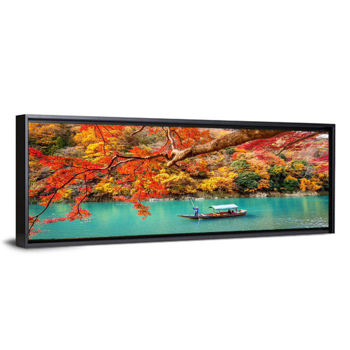Hozugawa River, Kyoto Wall Art as a framed canvas