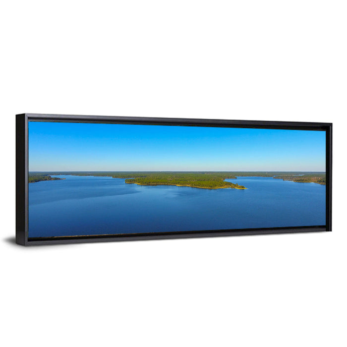 Big Creek Lake Peninsula Wall Art as a framed canvas