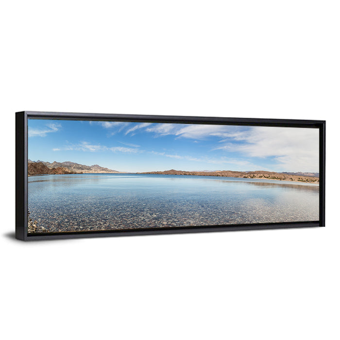 Lake Mohave Shoreline Wall Art as a framed canvas