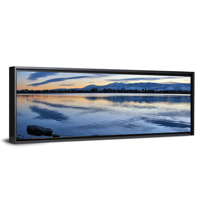 Sparks Marina Twilight Reflection Wall Art as a framed canvas