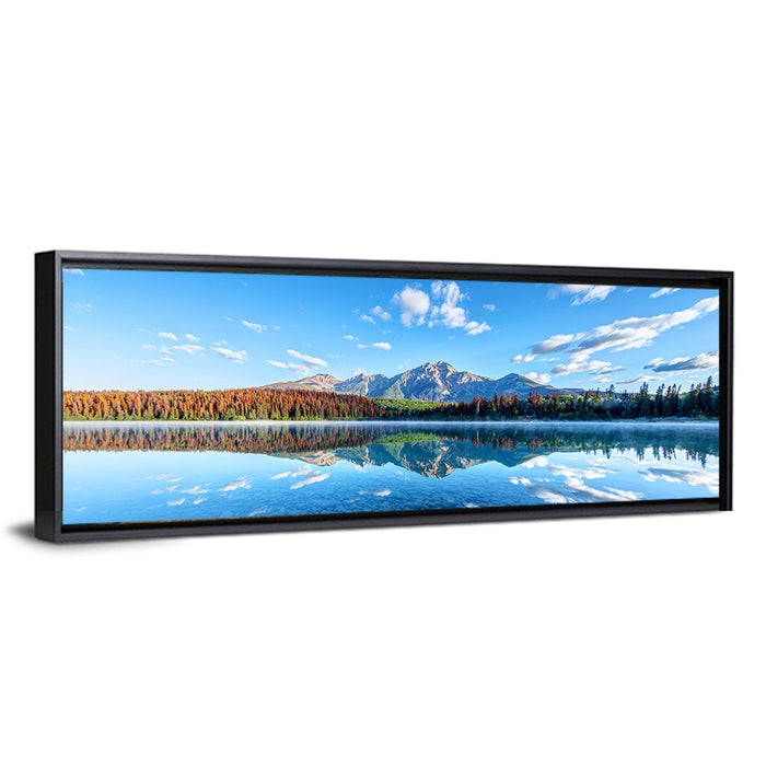 Patricia Lake Autumn Reflection Wall Art as a framed canvas