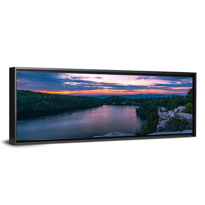 Lake Minnewaska Sunset Wall Art as a framed canvas