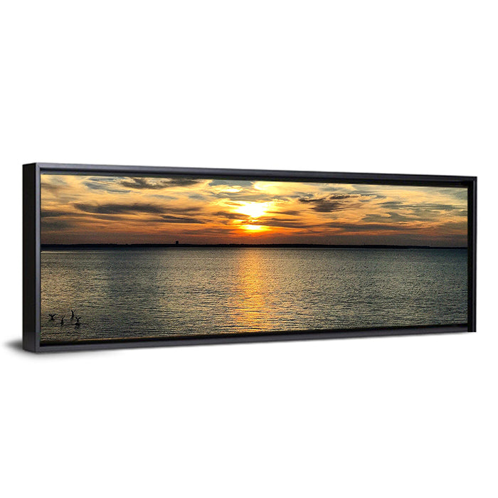 Texoma Lake Sunset Wall Art as a framed canvas