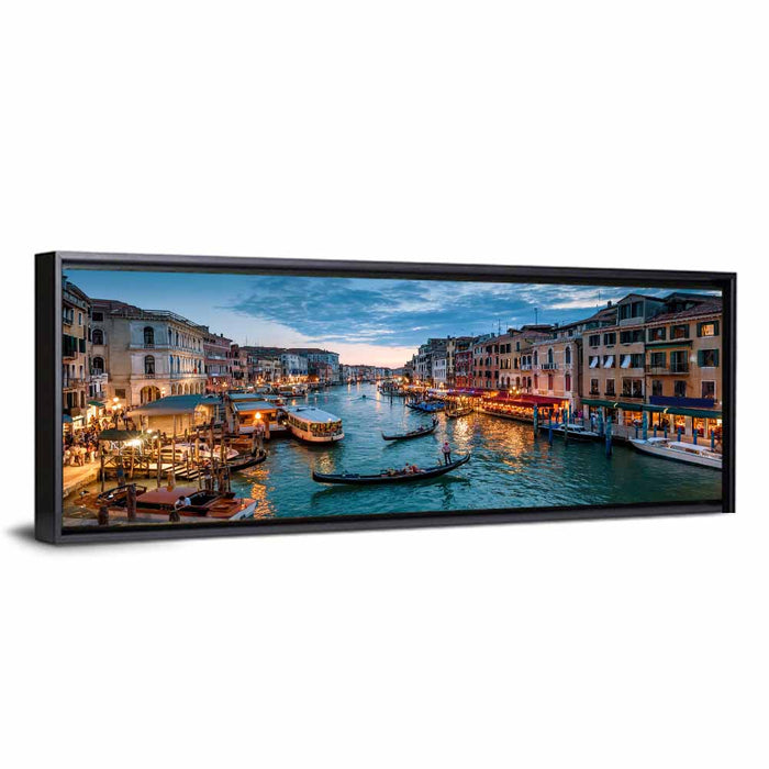 Venice Grand Canal at Dusk Wall Art as a framed canvas