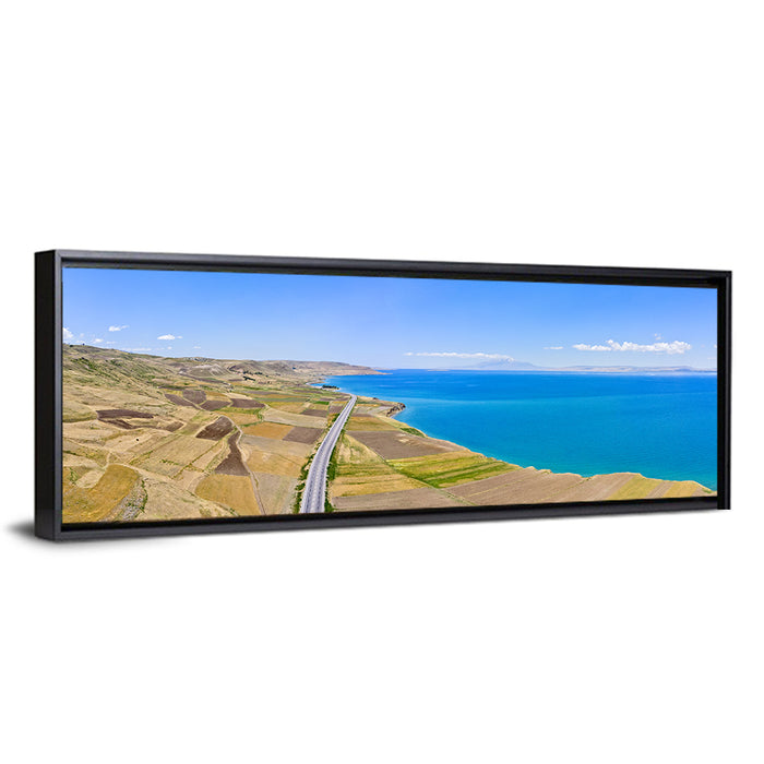 Lake Van Landscape Wall Art as a framed canvas