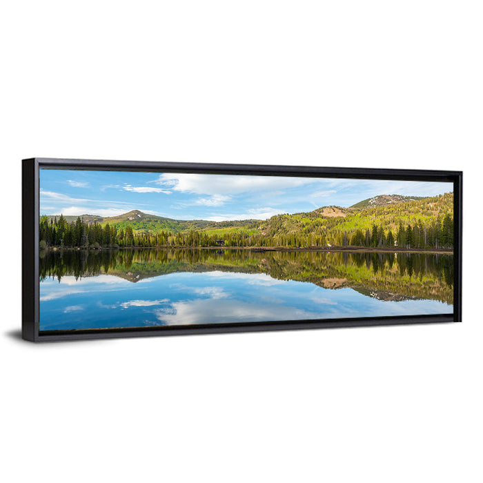 Silver Lake Reflection Wall Art as a framed canvas