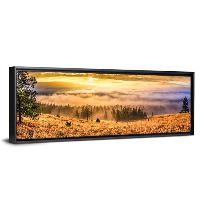 Ural Taiga Sunrise Wall Art as a framed canvas