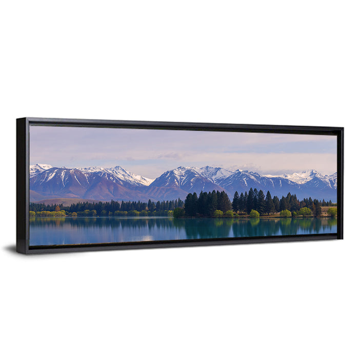 Ruataniwha Lake Reflection Wall Art as a framed canvas
