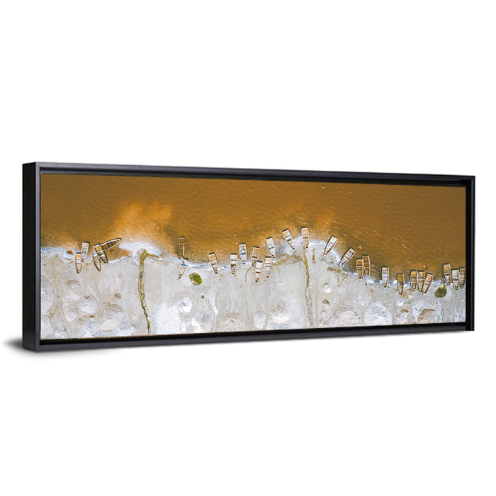 Lac Rose Salt Flats Senegal Wall Art as a framed canvas