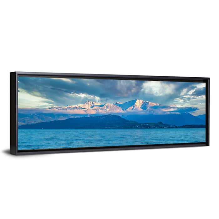 Lake Obersee Golden Hour Wall Art as a framed canvas