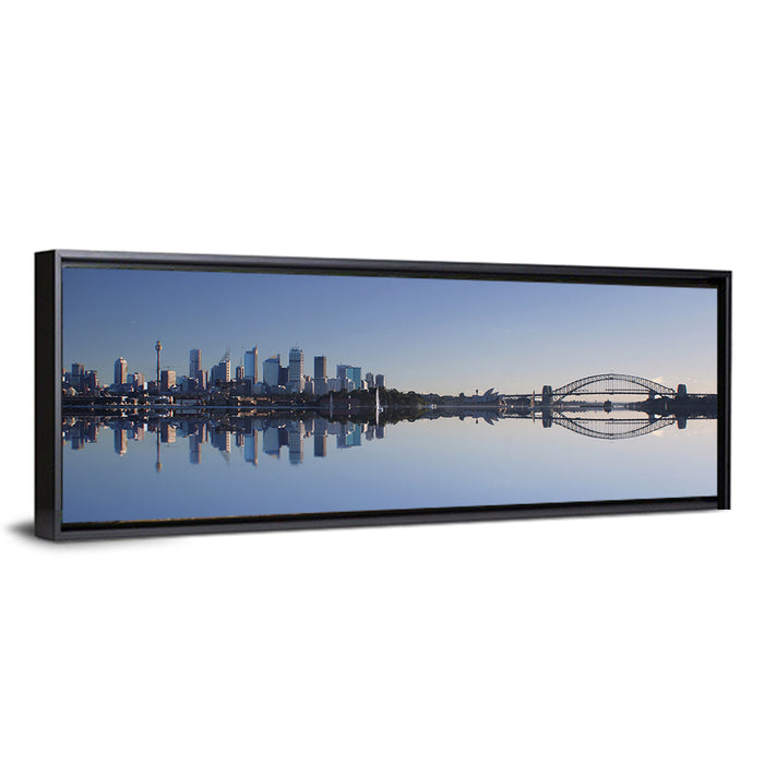 Sydney Harbour Reflection Wall Art as a framed canvas