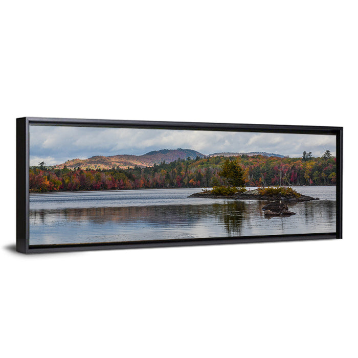 Lake Umbagog Autumn Reflection Wall Art as a framed canvas