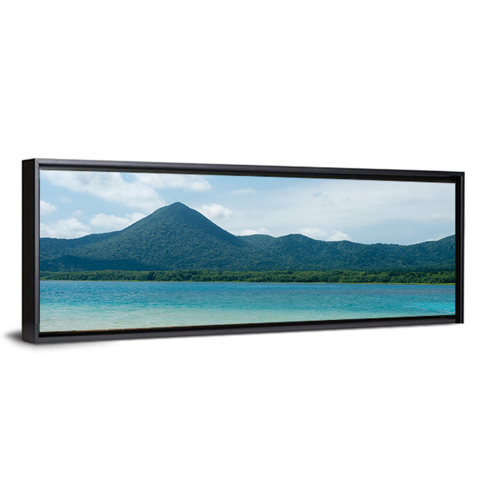 Usori Lake Shoreline Wall Art as a framed canvas