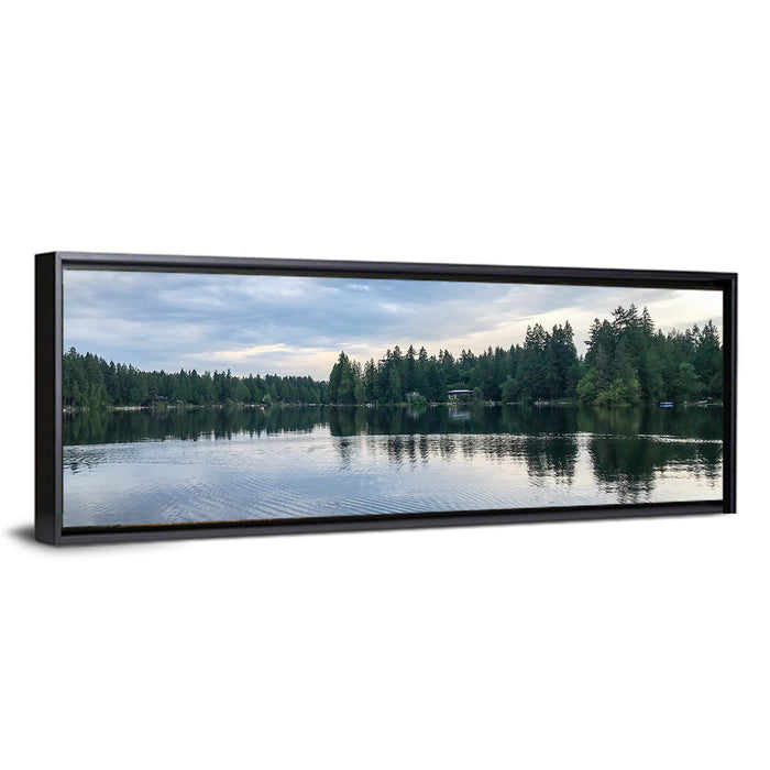 Beaver Lake Park Sunrise Reflection Wall Art as a framed canvas