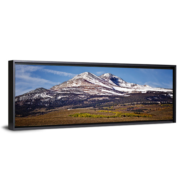 Sierra Nevada Snow Capped Peaks Wall Art as a framed canvas