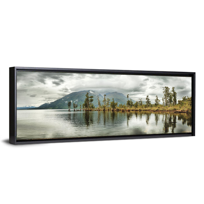 Lake Brunner Reflections Wall Art as a framed canvas