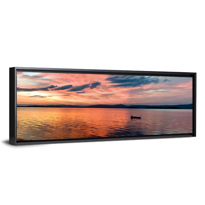 Lake Champlain Sunset Wall Art as a framed canvas