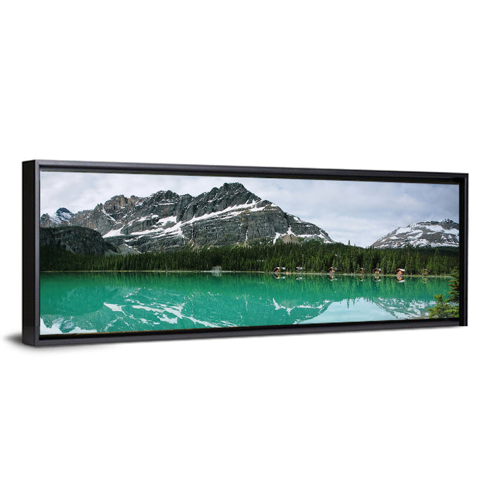 Lake Ohara Turquoise Reflection Wall Art as a framed canvas