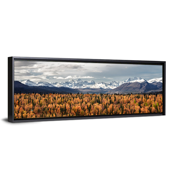Talkeetna Autumn Landscape Wall Art as a framed canvas