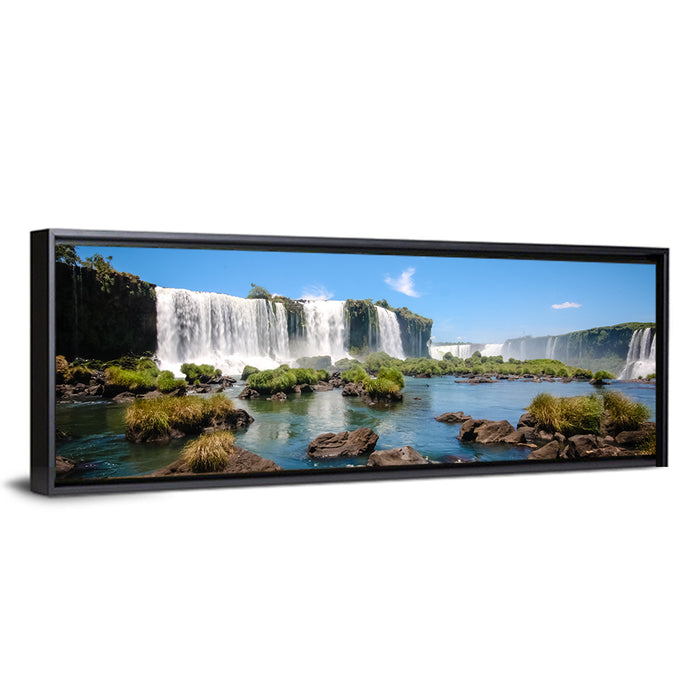 Iguazu River and Falls, Foz Do Iguaçu Wall Art as a framed canvas