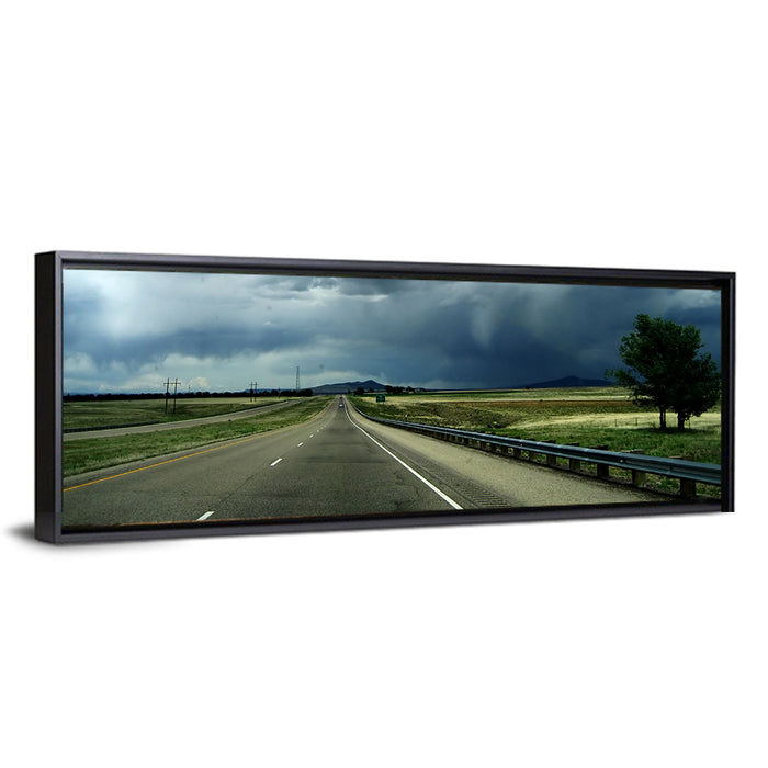 Stormy New Mexico Highway Wall Art as a framed canvas
