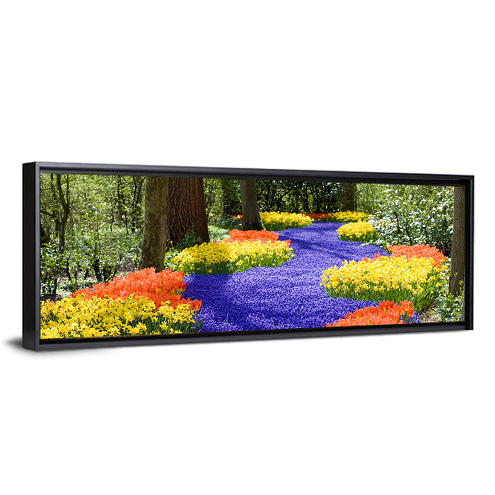 Spring Garden Path Wall Art as a framed canvas