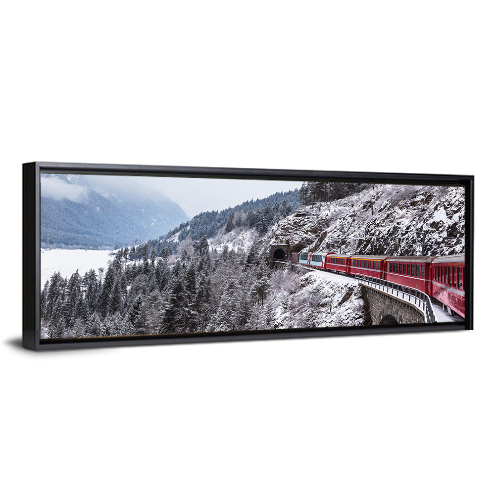 Snowy Mountain & Train Wall Art