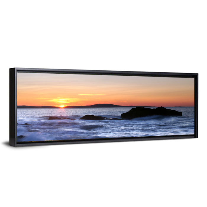 Acadia National Park Coastline Wall Art as a framed canvas