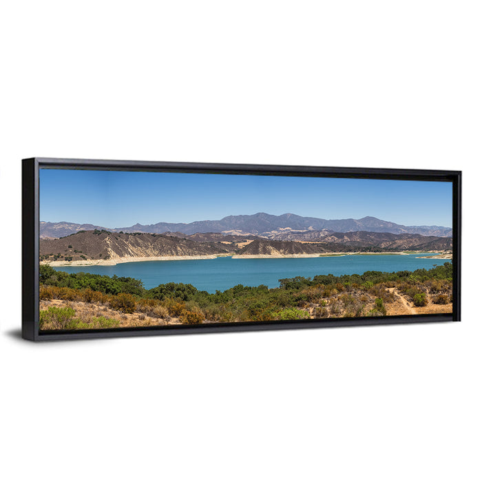 Lake Cachuma Wall Art as a framed canvas