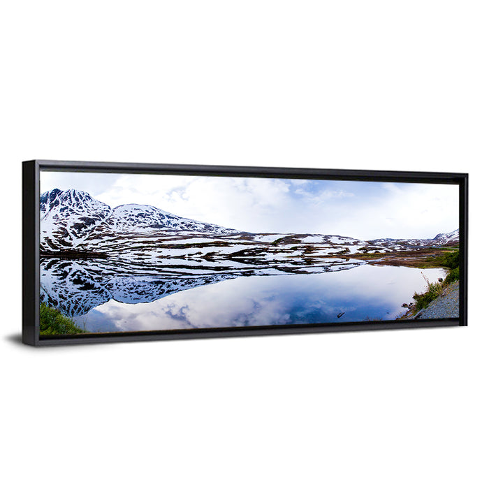 Alaskan Glacial Lake Wall Art as a framed canvas