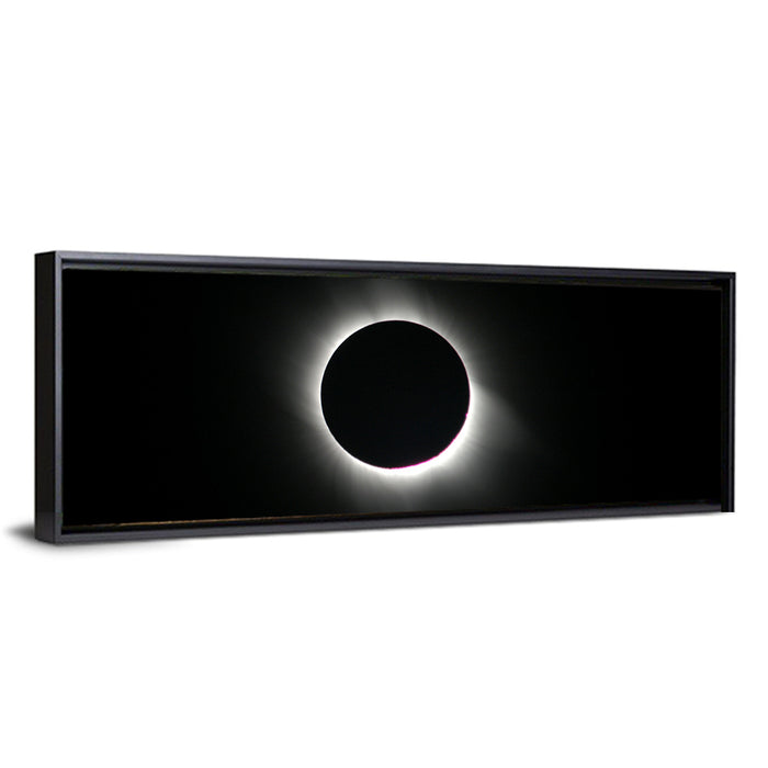 Centered Solar Eclipse Wall Art as a framed canvas