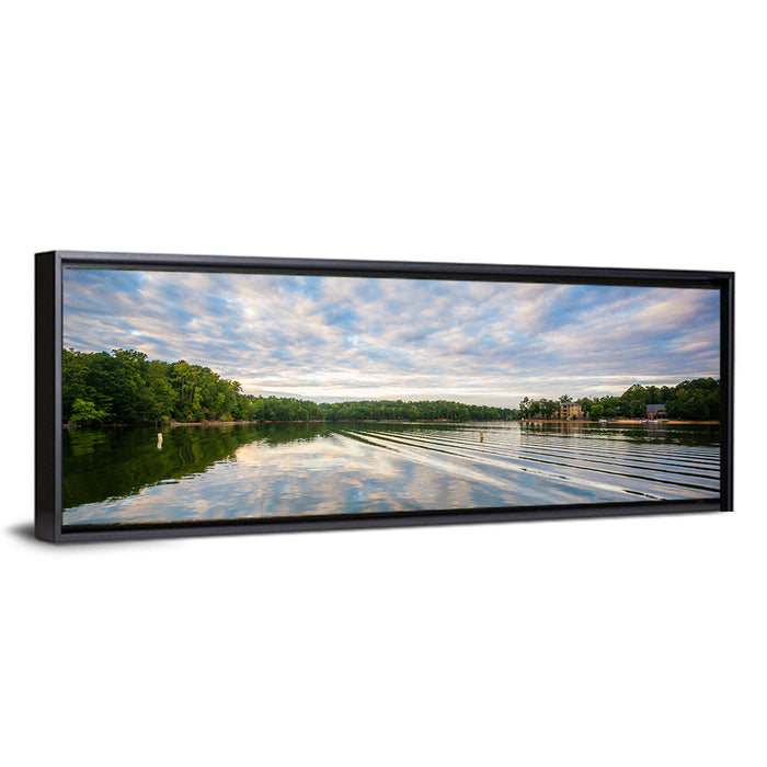 Cloudy Lake Norman Landscape Wall Art as a framed canvas