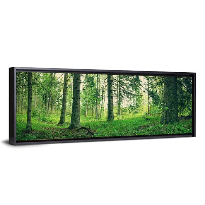 Verdant Forest Interior Wall Art as a framed canvas