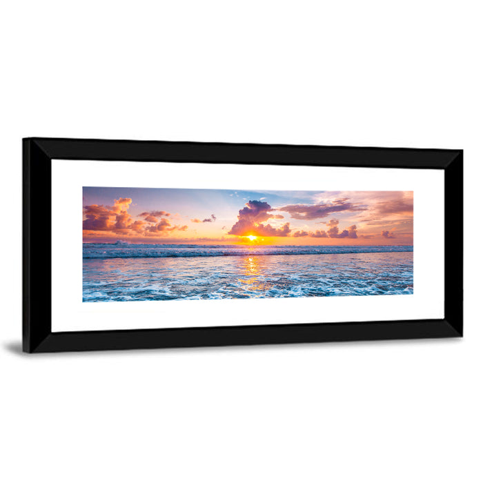 Sunburst Ocean Wave Wall Art as a framed print
