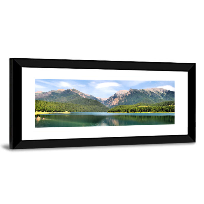 Mission Mountain Lake Reflection Wall Art as a framed print