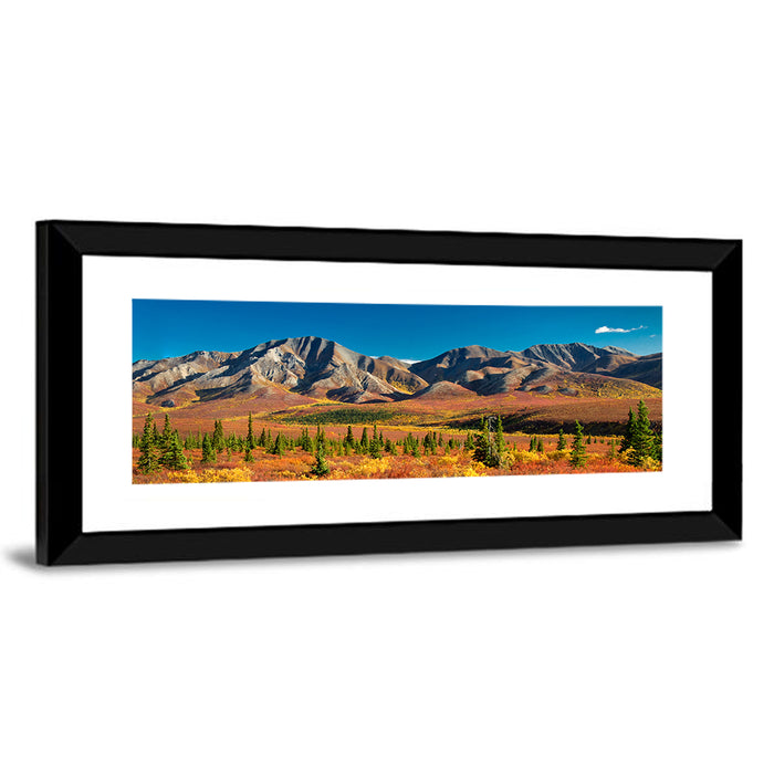 Denali Autumn Peaks Wall Art as a framed print