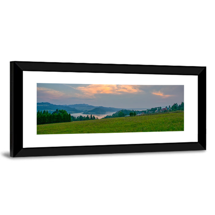 Czorsztynskie Lake Meadow at Dusk Wall Art as a framed print
