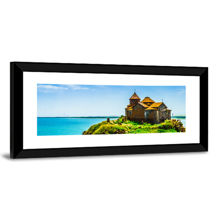 Sevanavank on Lake Sevan Wall Art as a framed print