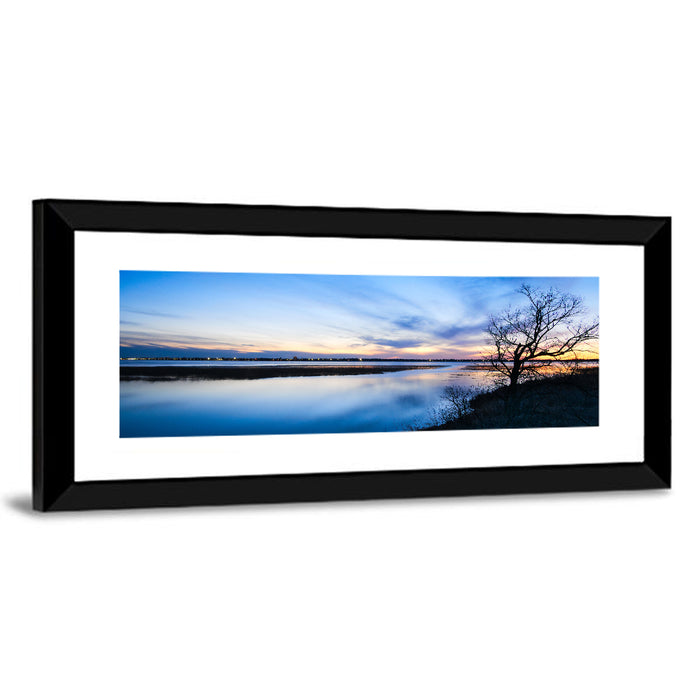 Lake Bemidji Twilight Wall Art as a framed print