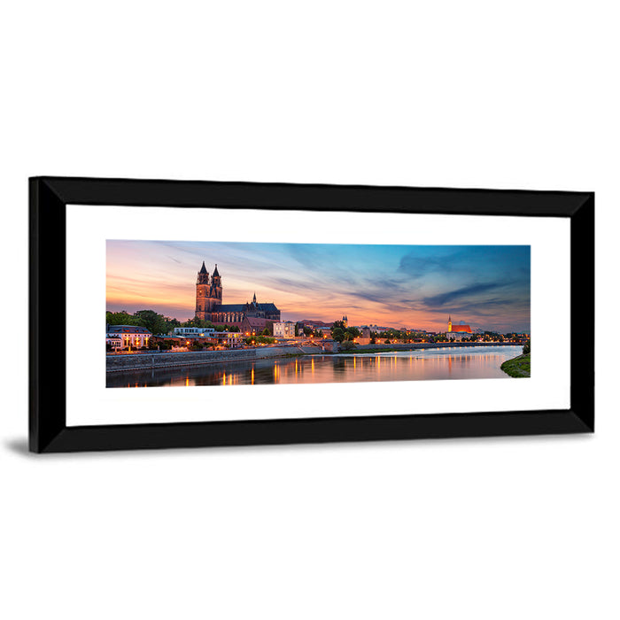 Magdeburg Cathedral at Dusk Wall Art as a framed print