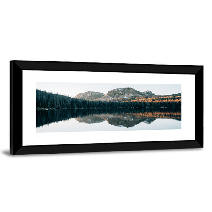 Mirror Lake Utah Reflection Wall Art as a framed print