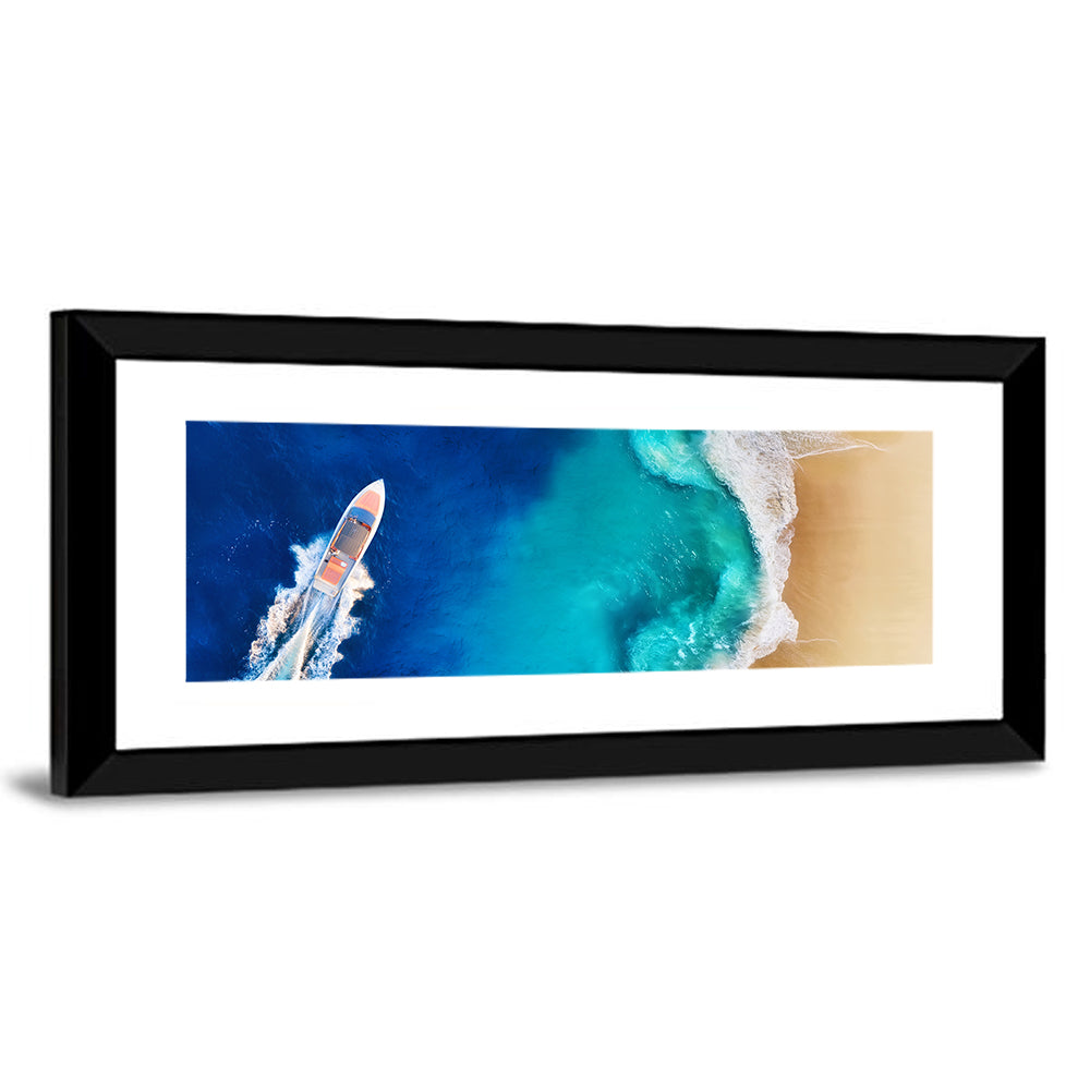 Speedy Boat & Beach Wall Art