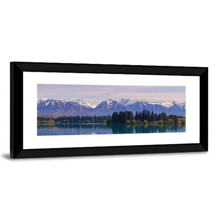 Ruataniwha Lake Reflection Wall Art as a framed print