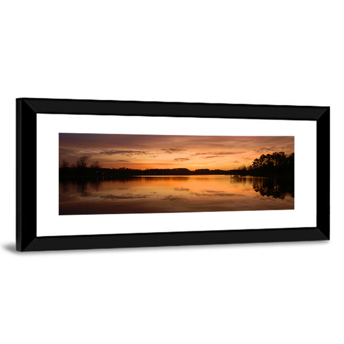 Lake Weiss Sunrise Reflection Wall Art as a framed print