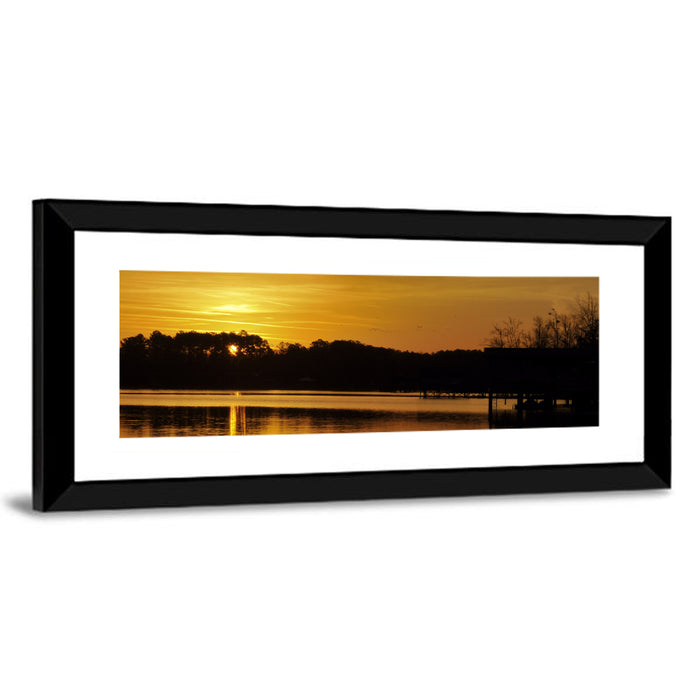 Lake Weiss Sunset Reflection Wall Art as a framed print
