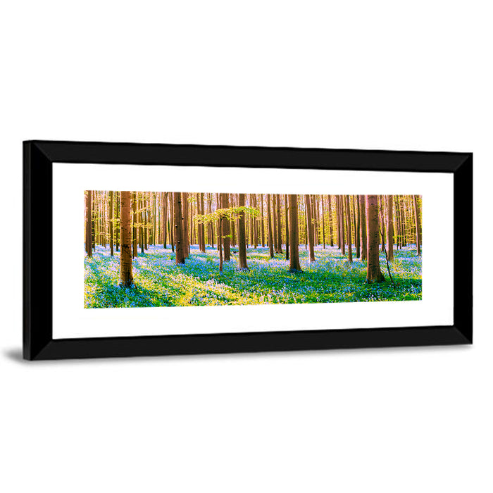 Hallerbos Bluebell Forest Wall Art as a framed print