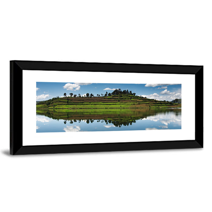 Bunyonyi Lake Reflection Wall Art as a framed print
