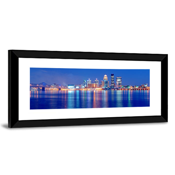 Louisville Skyline at Dusk Wall Art as a framed print