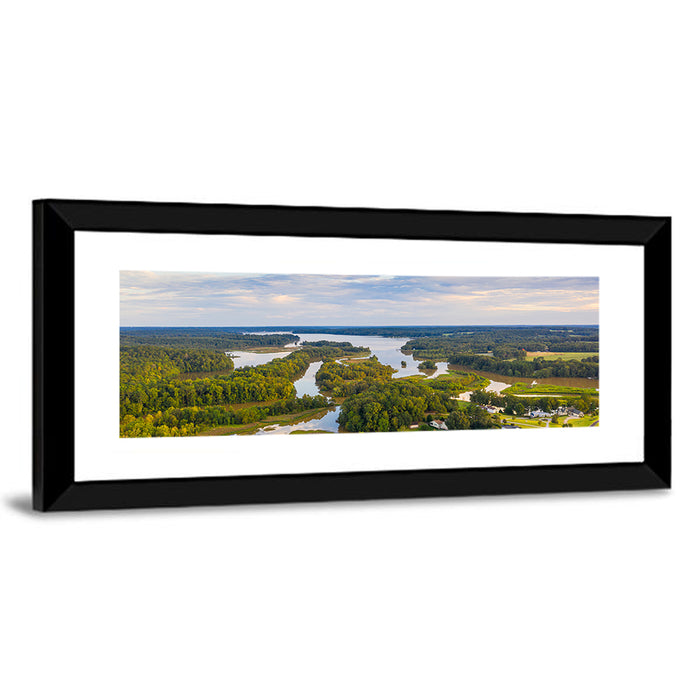 Lake Oconee Aerial Landscape Wall Art as a framed print