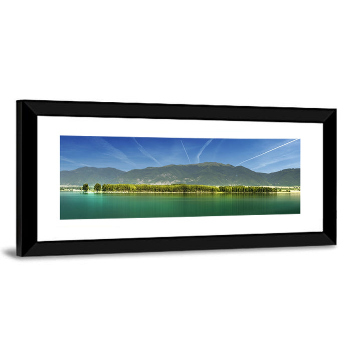 Koprinka Dam Reflections Wall Art as a framed print